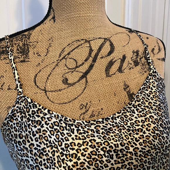 Vintage 90’s Inner Most leopard animal print satin side openings slip nightie M - Picture 6 of 14